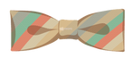 Beige Striped Bowtie