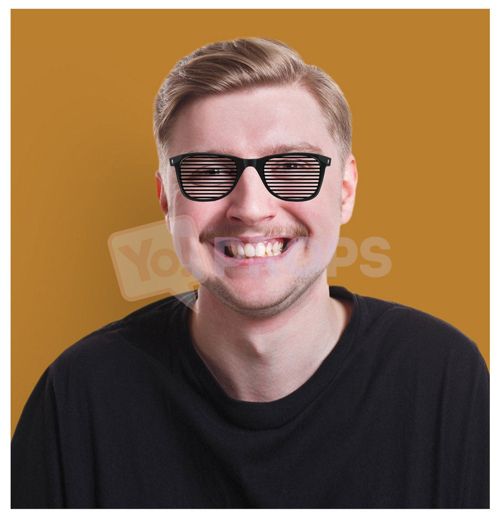 Black Slotted Glasses