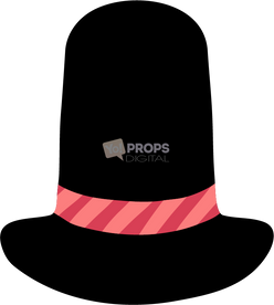 Black and Pink Top Hat