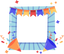 Blue Birthday Frame With Party Hats