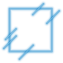 Blue Neon Square Frame