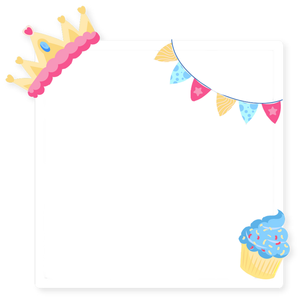 Cupcake & Crown Birthday Collage Overlay