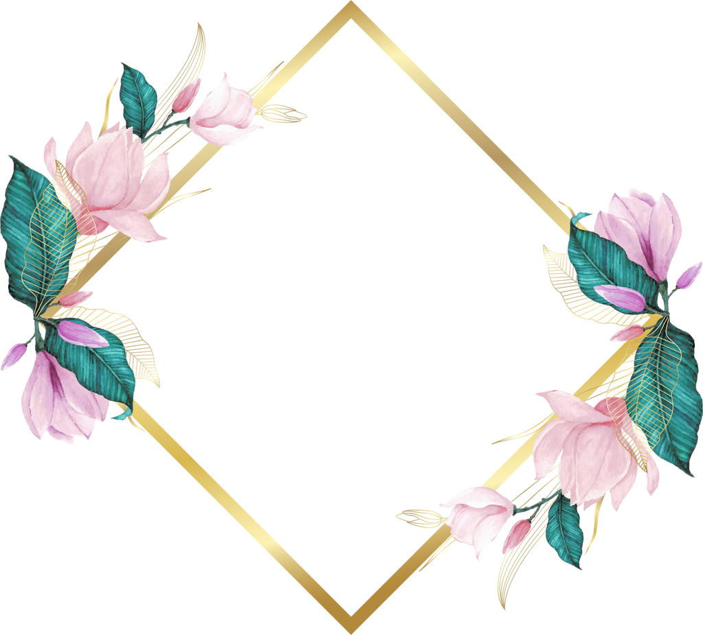 Floral Golden Diamond Frame