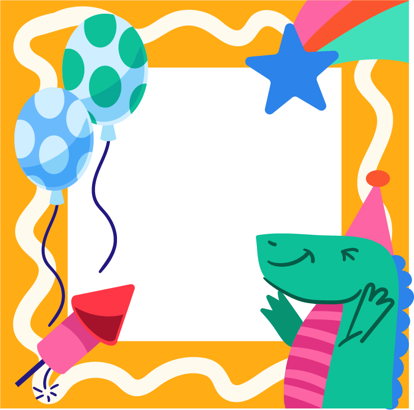 Dinosaur Birthday Collage Frame