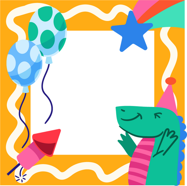 Dinosaur Birthday Collage Frame