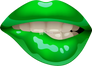 Shiny Green Biting Lips