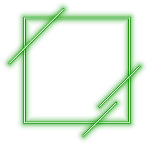 Green Neon Square Frame