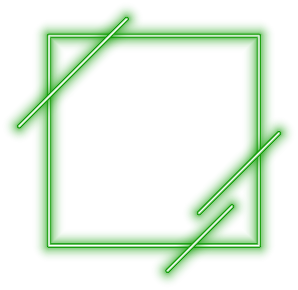 Green Neon Square Frame