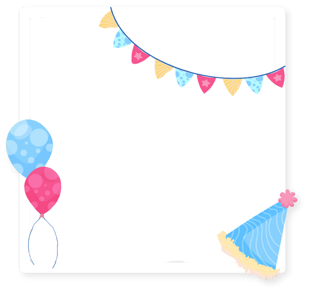 Balloon & Hat Birthday Collage Overlay – Yo Props