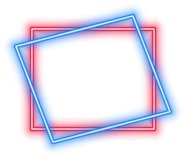 Blue & Red Neon Rectangle 1