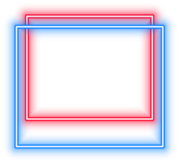 Blue & Red Neon Rectangle 4