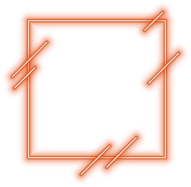 Orange Neon Square Frame