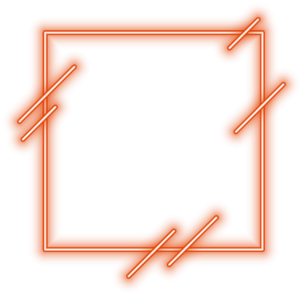 Orange Neon Square Frame