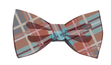 Brown & Blue Plaid Bowtie