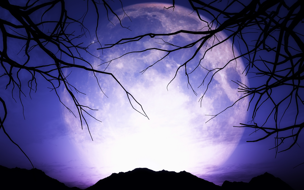 Purple Full Moon Background