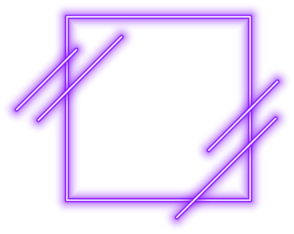 Purple Neon Square Frame