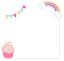 Cupcake & Rainbow Birthday Collage Overlay