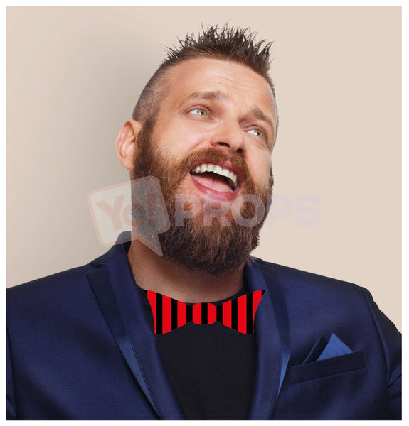 Red and Black Striped Bowtie