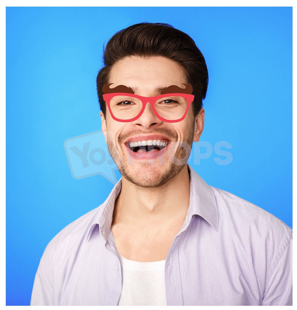 Red Glasses with Eyebrows