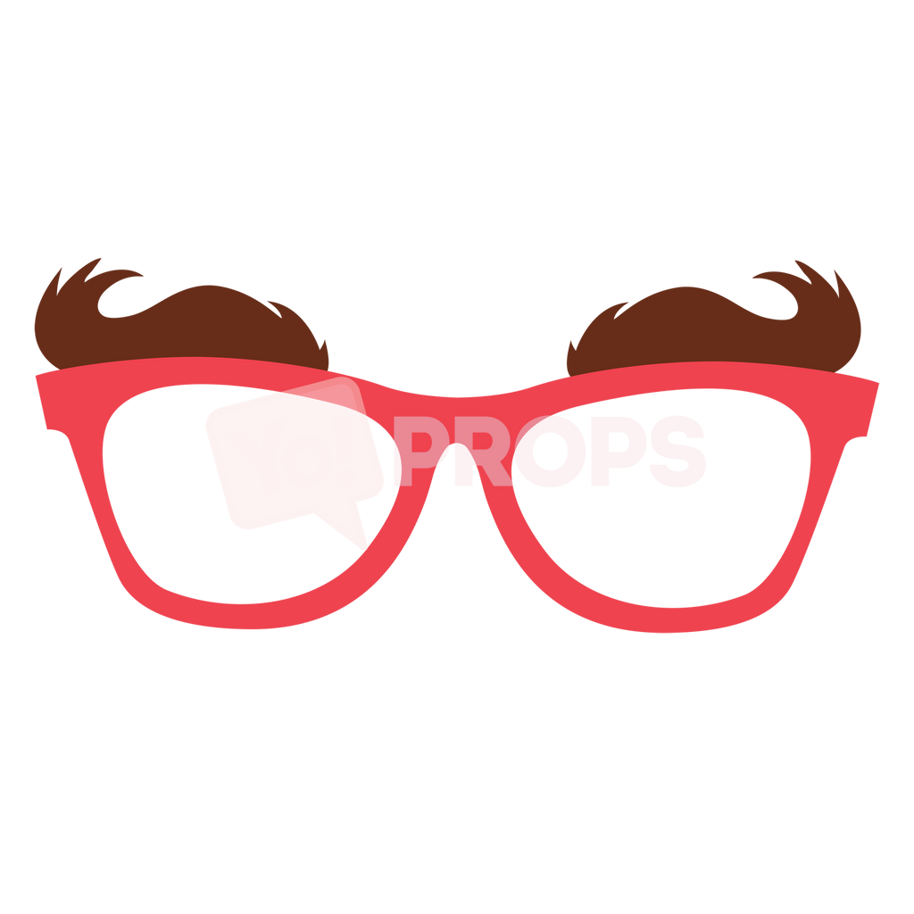 Red Glasses with Eyebrows