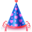 Blue Hearts Party Hat