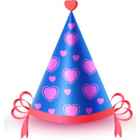 Blue Hearts Party Hat