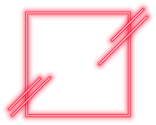 Red Neon Square Frame