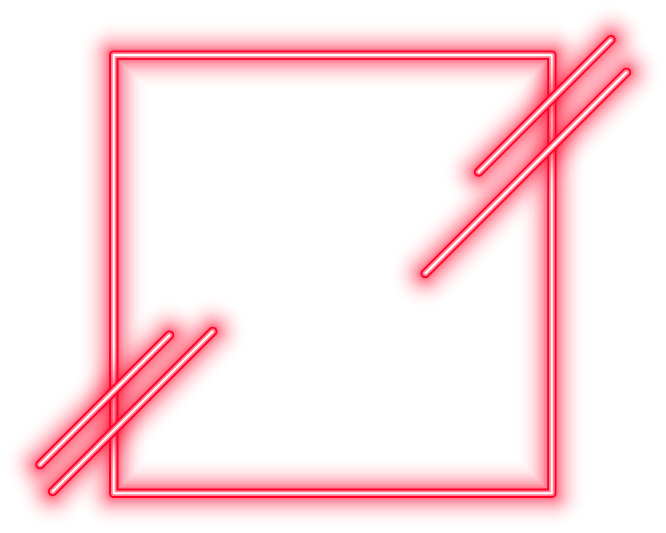 Red Neon Square Frame