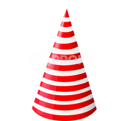 Red and White Striped Cone Hat