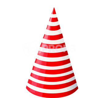 Red and White Striped Cone Hat