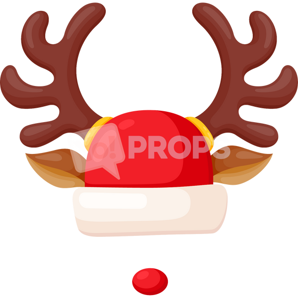 Reindeer Headband with Santa Hat