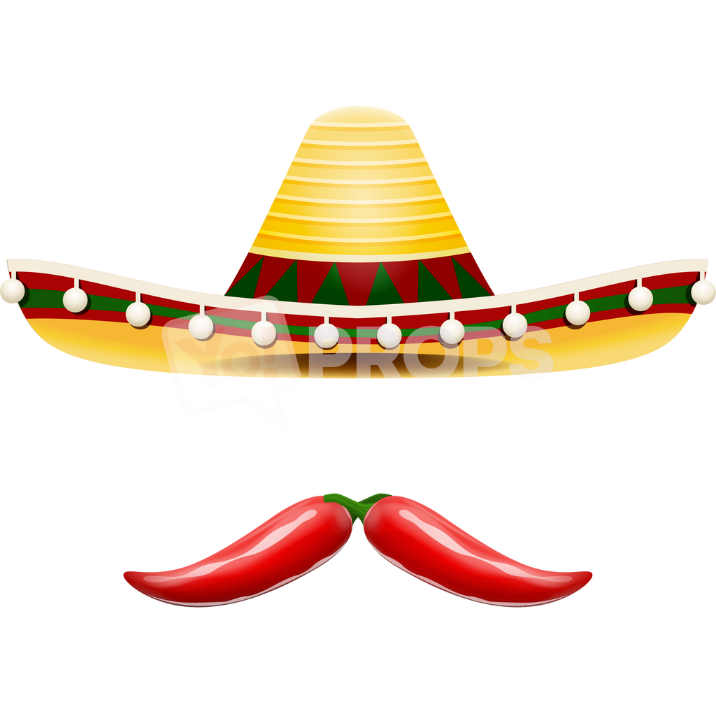 Sombrero Hat and Pepper Mustache