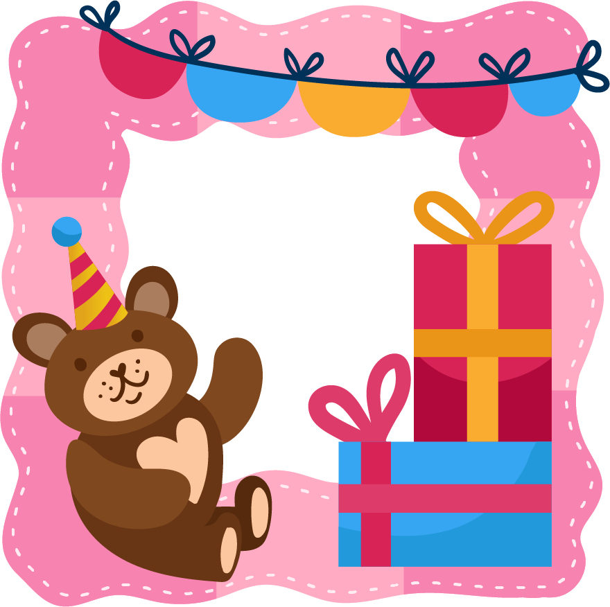 Teddy Bear Birthday Collage Frame