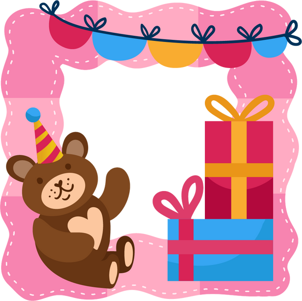 Teddy Bear Birthday Collage Frame