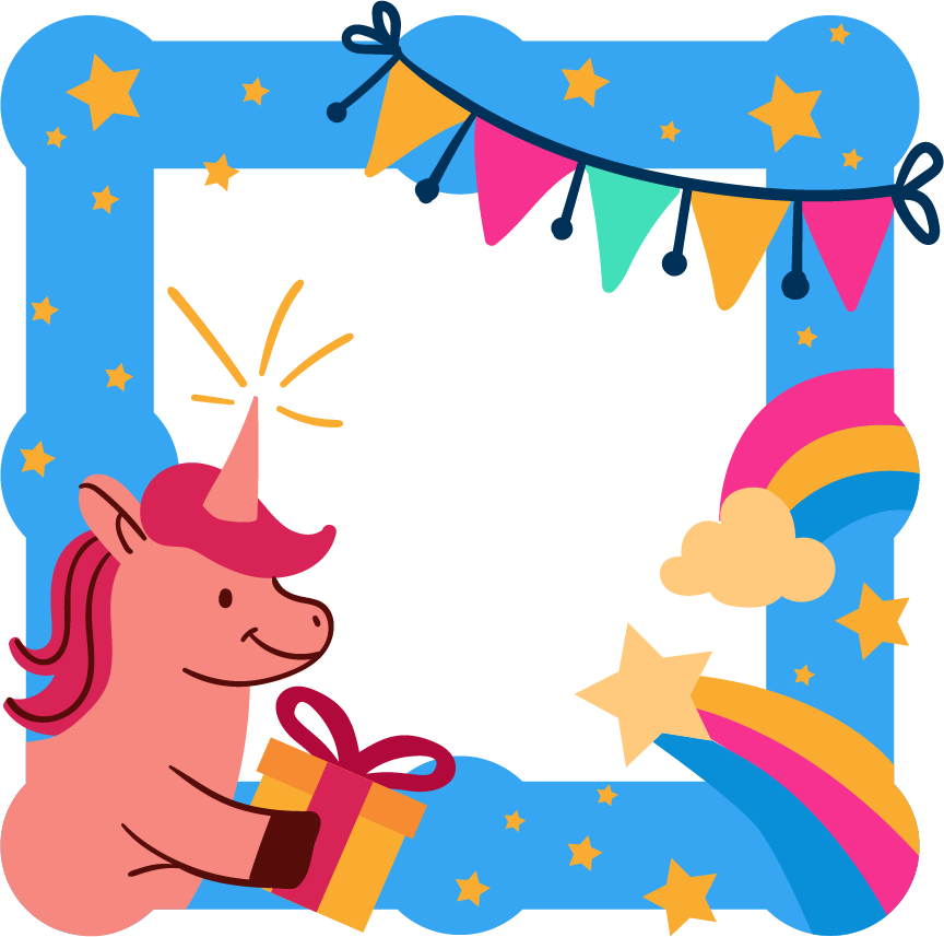 Unicorn Birthday Collage Frame