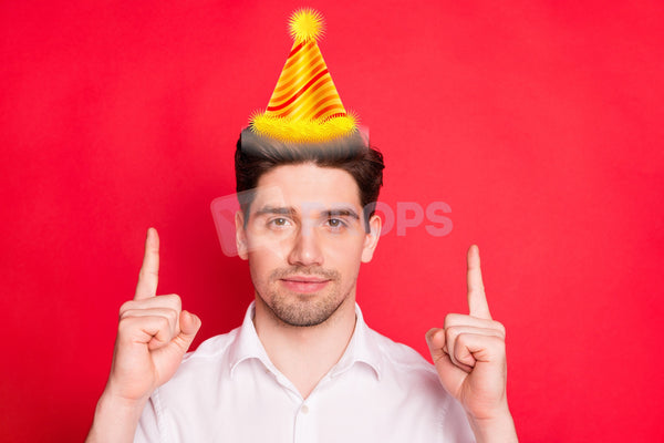 Yellow Striped Party Hat