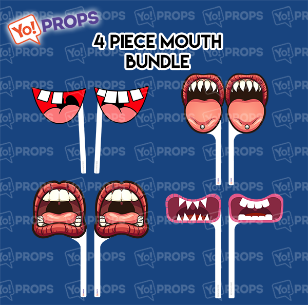 A Set Of (4) Original Mouths On A Stick