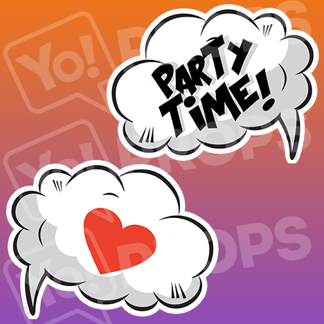 Speech Bubble Prop – “Party Time! / Heart"