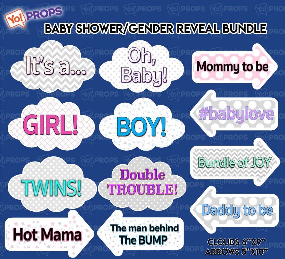 Baby Shower/Gender Reveal Bundle (set of 6)