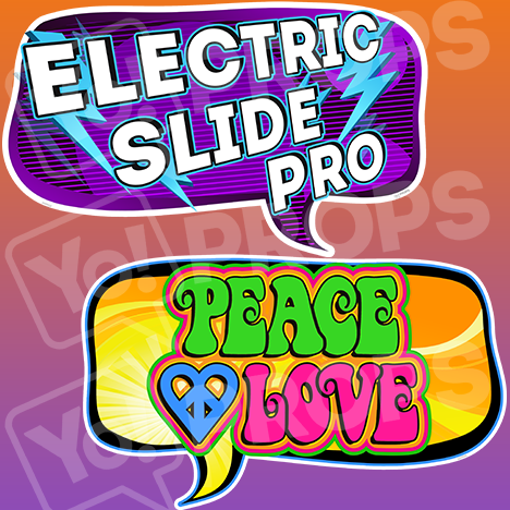 Retro Prop - Electric Slide Pro & Peace & Love Sign