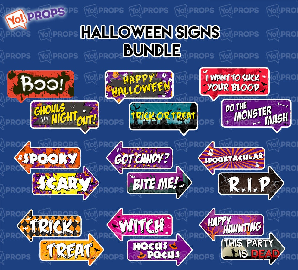 A Set Of (9) Props – The Halloween Sign Bundle