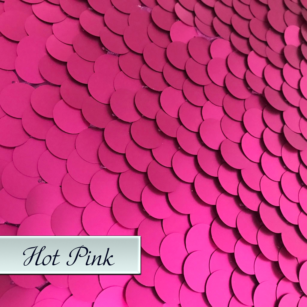 Matte Hot Pink Large Sequins Backdrop