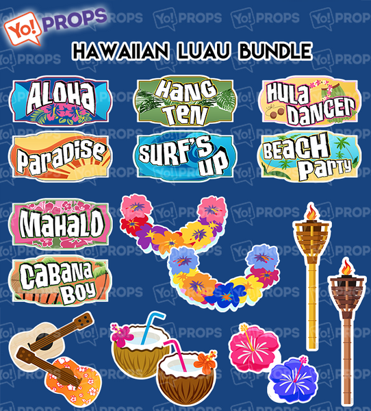 A Set of (9) Hawaiian Luau Bundle