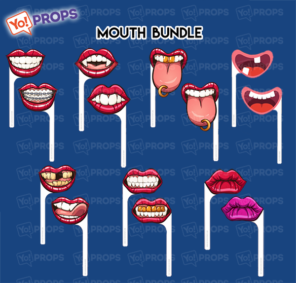 A Set Of (7) Lips/Teeth/Tongues On A Stick – The Mouth Bundle 1.0