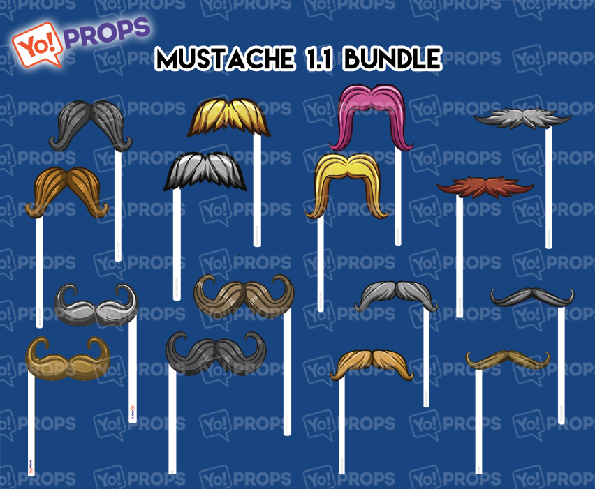 A Set Of (8) Mustaches On A Stick – The Mustache 1.1 Bundle