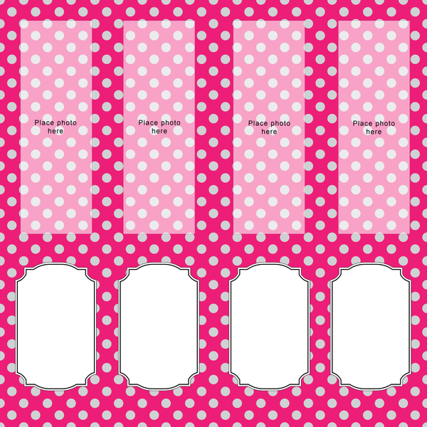 Pink Polka Dot Scrapbook Pages for 2x6 Photos