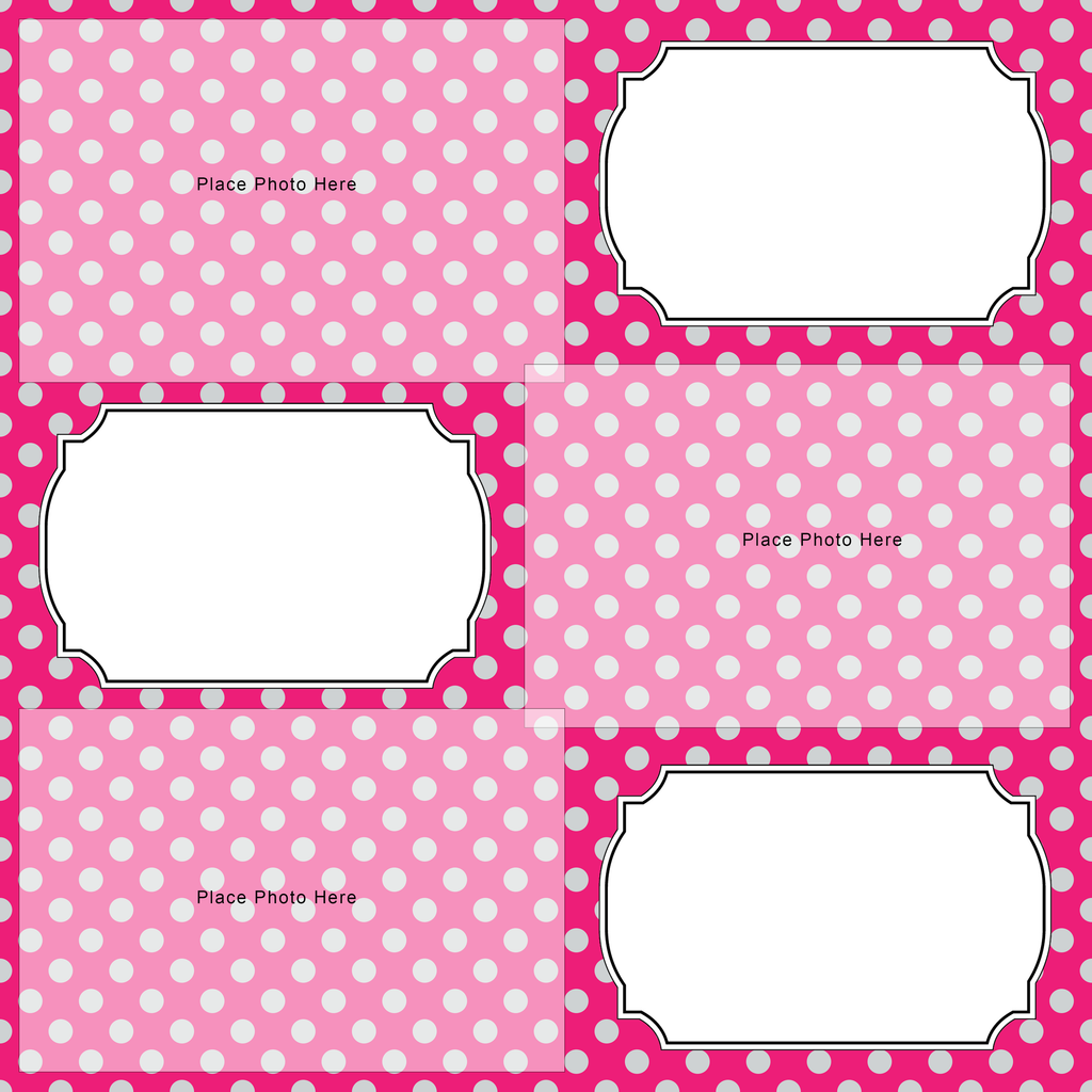Pink Polka Dot Scrapbook Pages for 4x6 Photos