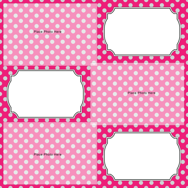 Pink Polka Dot Scrapbook Pages for 4x6 Photos