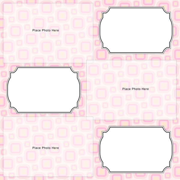 Retro Pink Scrapbook Pages for 4x6 Photos