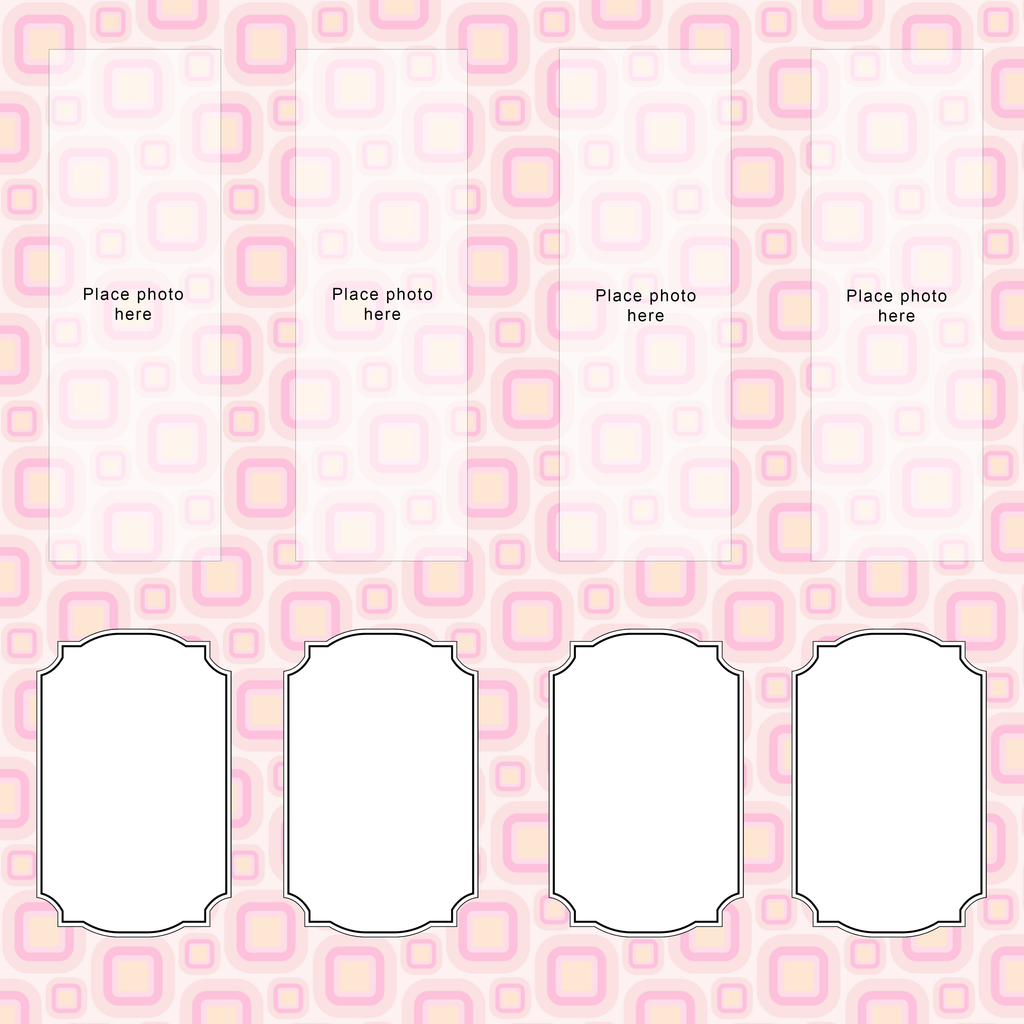Retro Pink Scrapbook Pages for 2x6 Photos